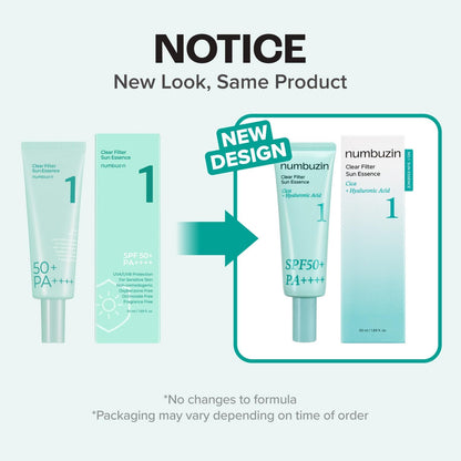[1+1] Numbuzin No.1 Clear Filter Sun Essence SPF50+ PA++++ 50ml