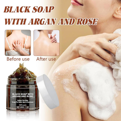 Moroccan Beldi Soap 200grams + Exfoliating Bath Glove