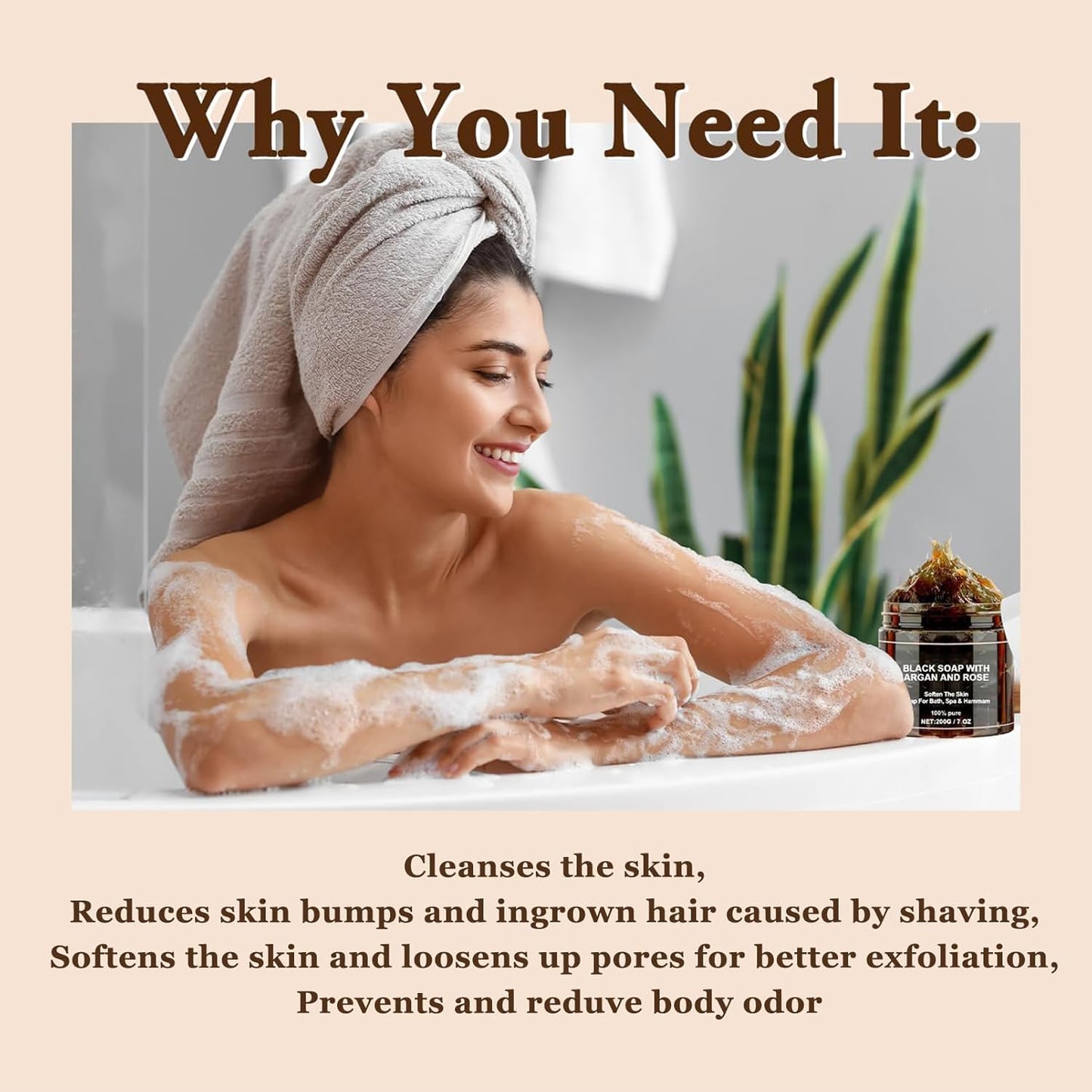 Moroccan Beldi Soap 200grams + Exfoliating Bath Glove